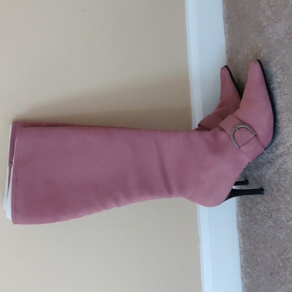 Ladies Soft Mauve/Pink/Rose Suede Amanda Smith Boots Size 8 - Picture 1 of 6